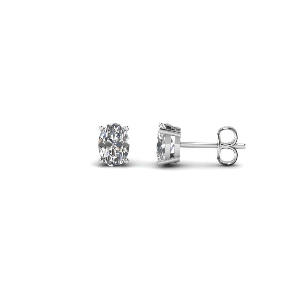 0.50 ct. oval shaped diamond stud earring in FDEAR4OV0.25CT NL WG